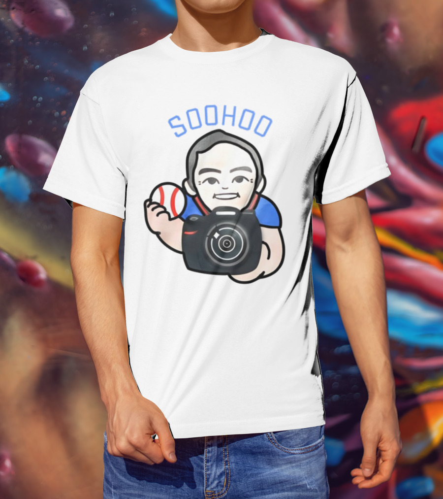 Soohoo Baseball Photographer Character Holding Camera And Ball T-Shirt
