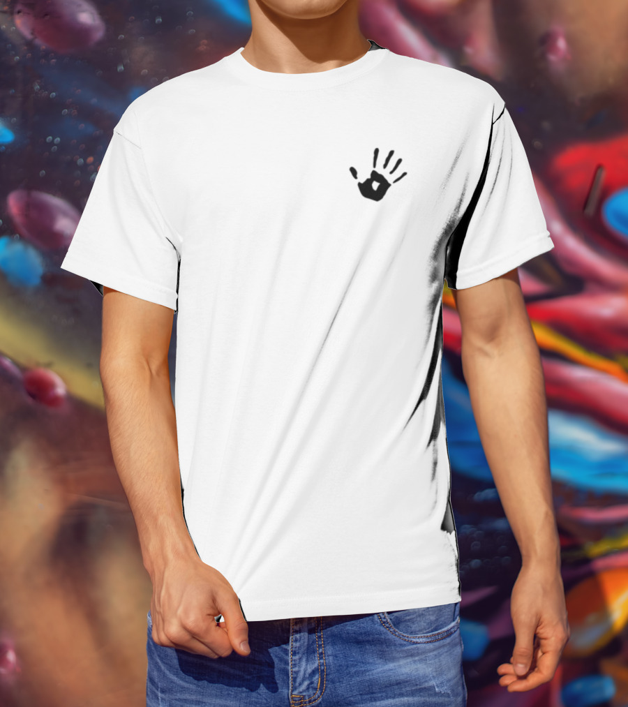 Davido Black Palm Imprint Unique Hand Symbol T-Shirt