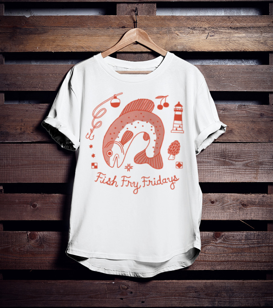 Jamie Green Fish Fry Fridays Lighthouse Fish Music Icons T-Shirt