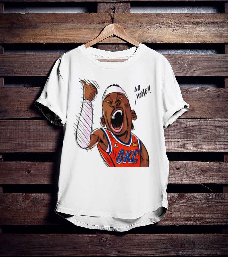 Oklahoma City Thunder Basketball OKC Go Home Cartoon Player T-Shirt