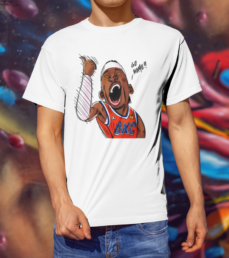 Oklahoma City Thunder Basketball OKC Go Home Cartoon Player T-Shirt