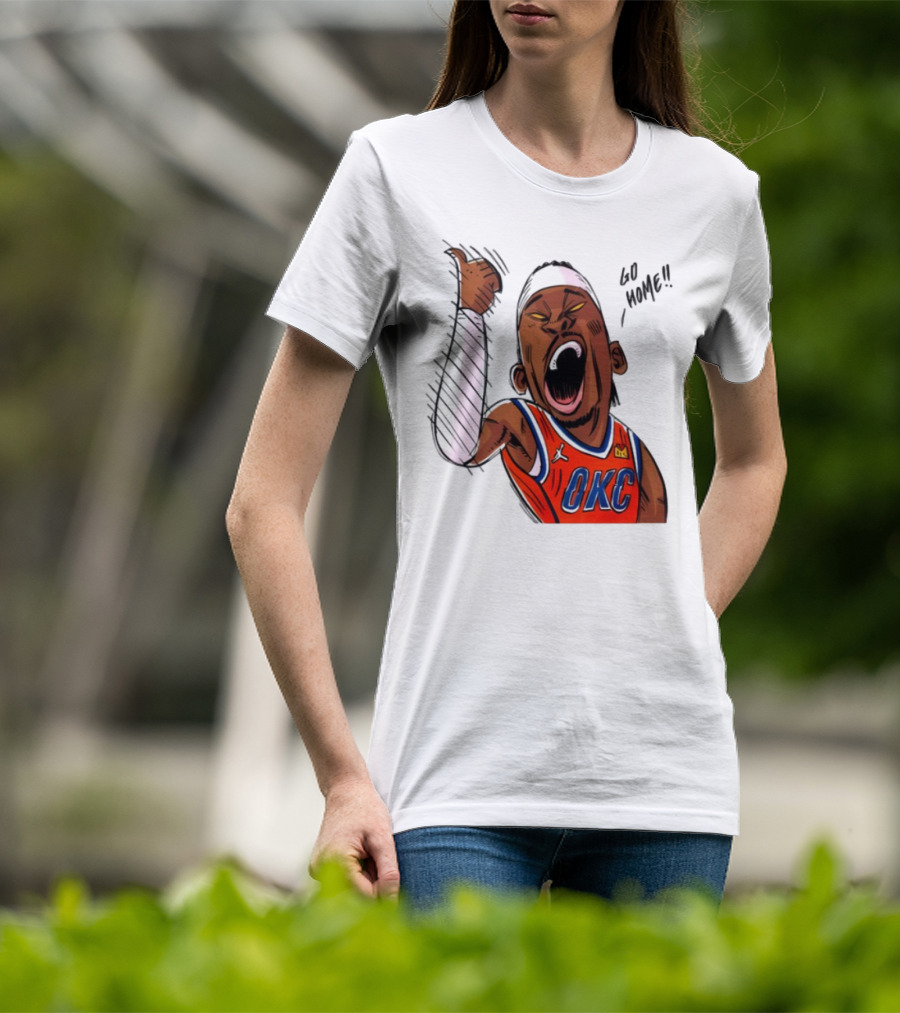 Oklahoma City Thunder Basketball OKC Go Home Cartoon Player T-Shirt