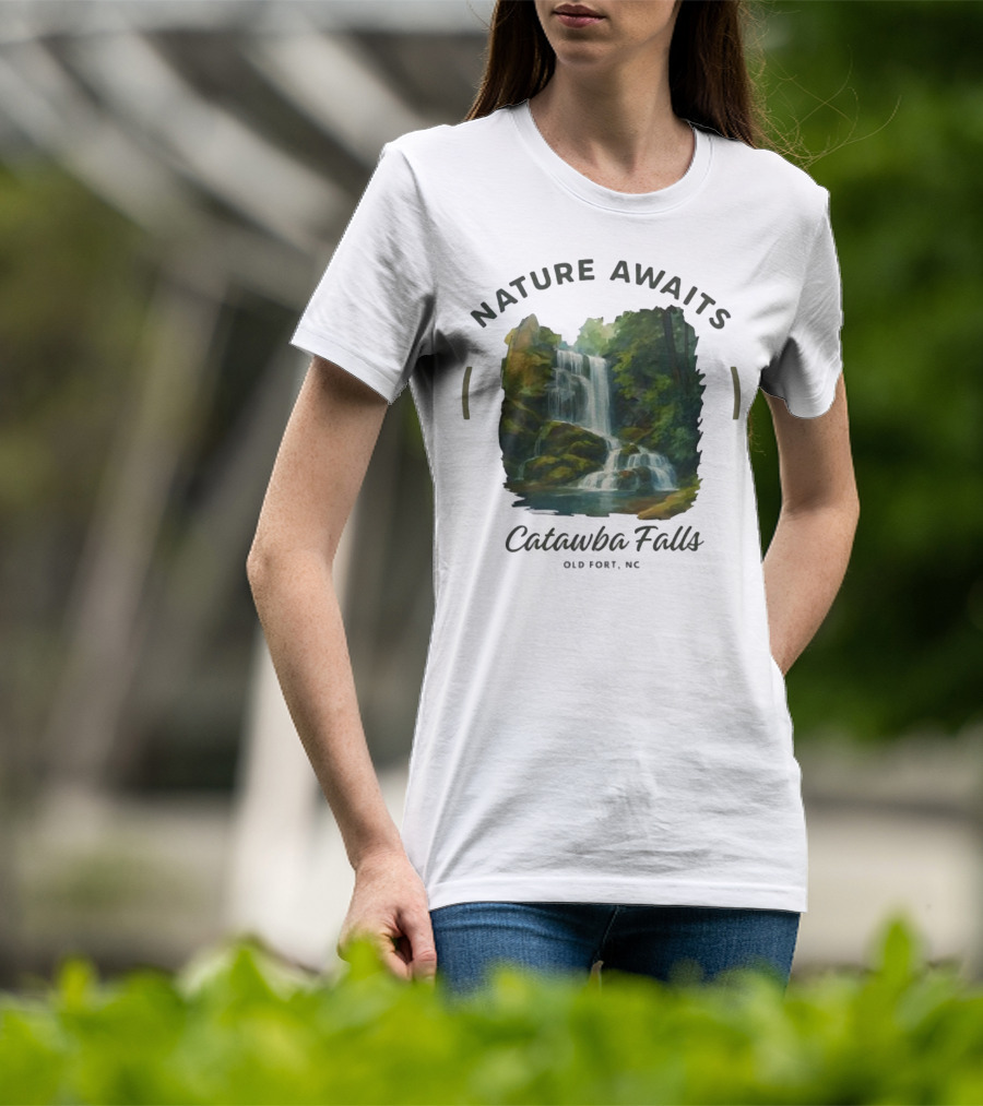 Nature Awaits Catawba Falls Old Fort NC T-Shirt