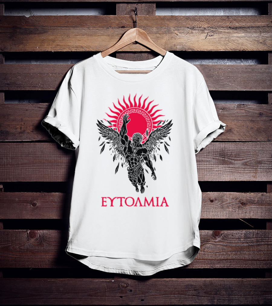 Ευτολμια Angel Silhouette With Rising Red Sun T-Shirt