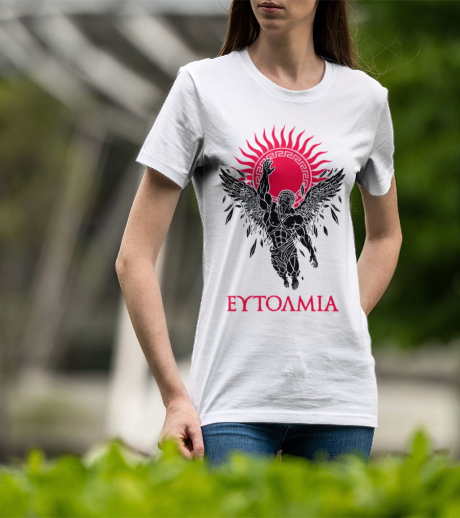 Ευτολμια Angel Silhouette With Rising Red Sun T-Shirt