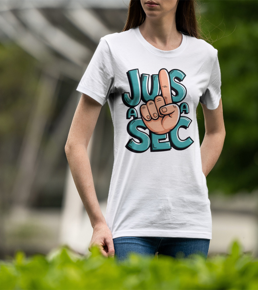 Jus A Sec Finger Gesture Graphic T-Shirt