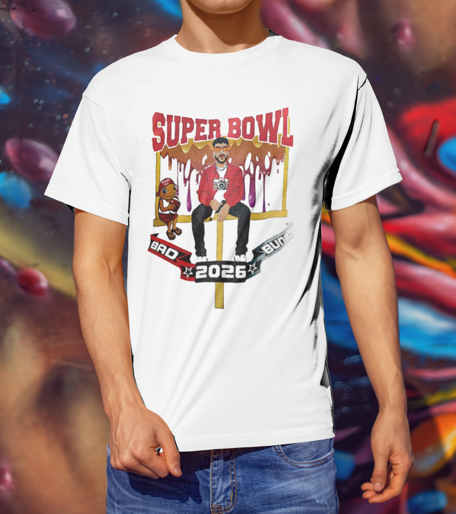 Bad Bunny Super Bowl LX 2026 Cartoon Puerto Rico Benito Bowl T-Shirt