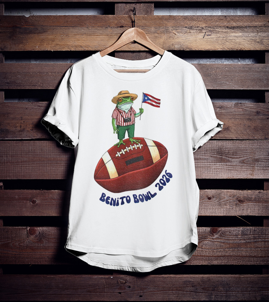 Bad Bunny Puerto Rico Frog Flag Benito Bowl 2026 Football T-Shirt
