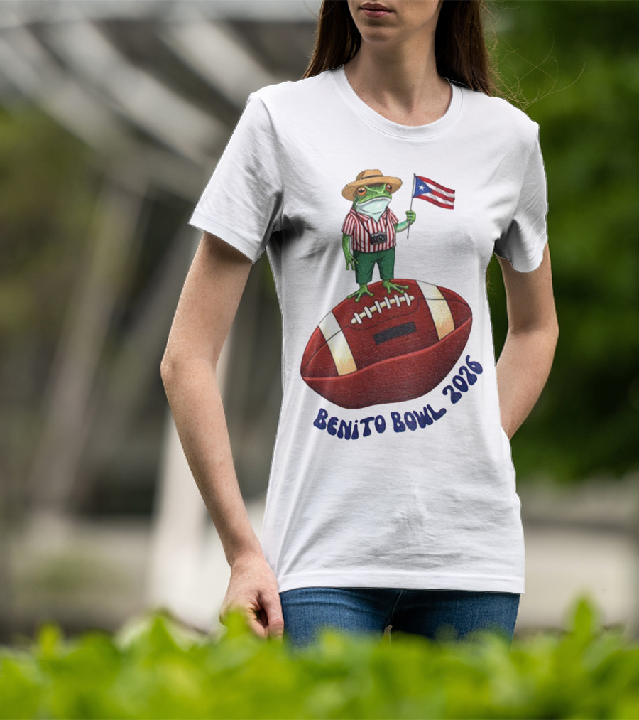Bad Bunny Puerto Rico Frog Flag Benito Bowl 2026 Football T-Shirt