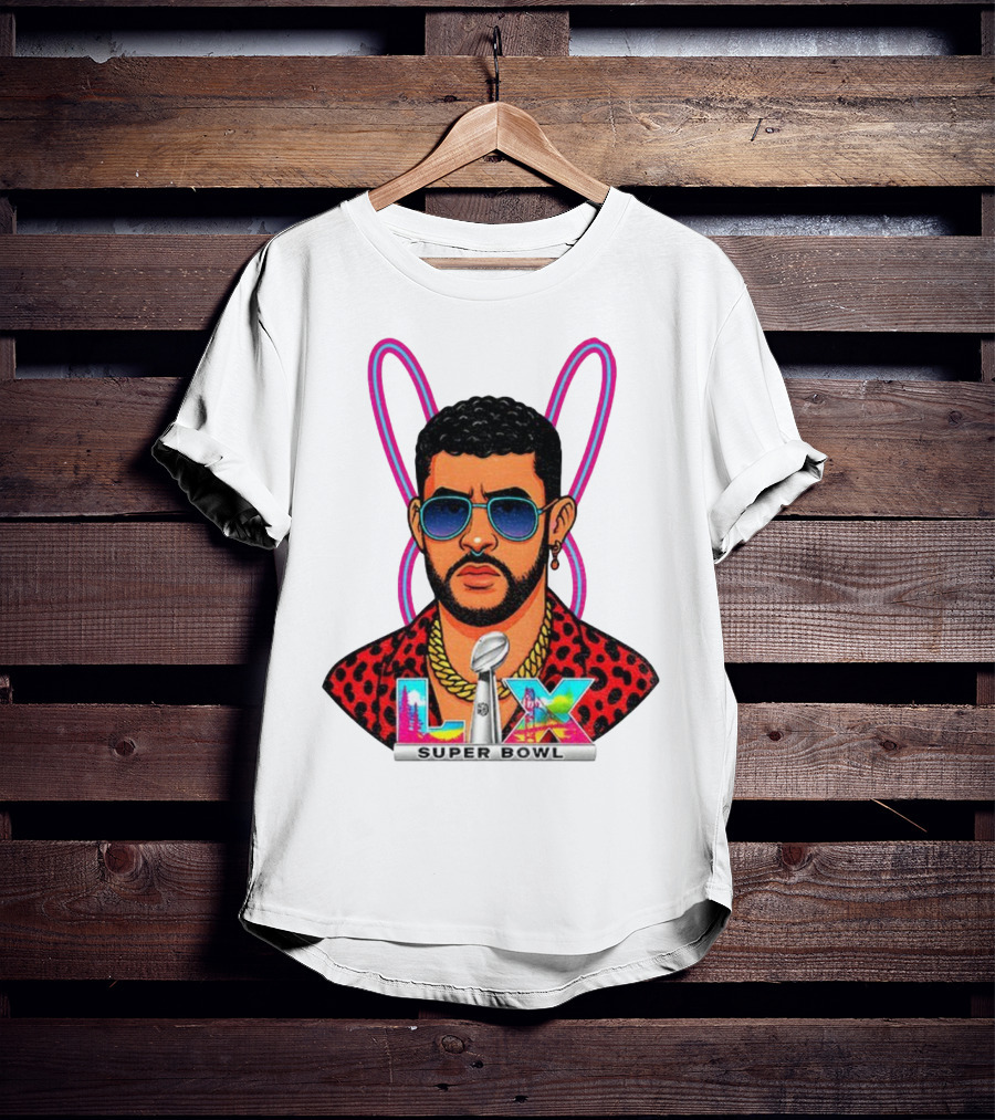Bad Bunny LIX Super Bowl Puerto Rican Pride NFL Football Boricua T-Shirt
