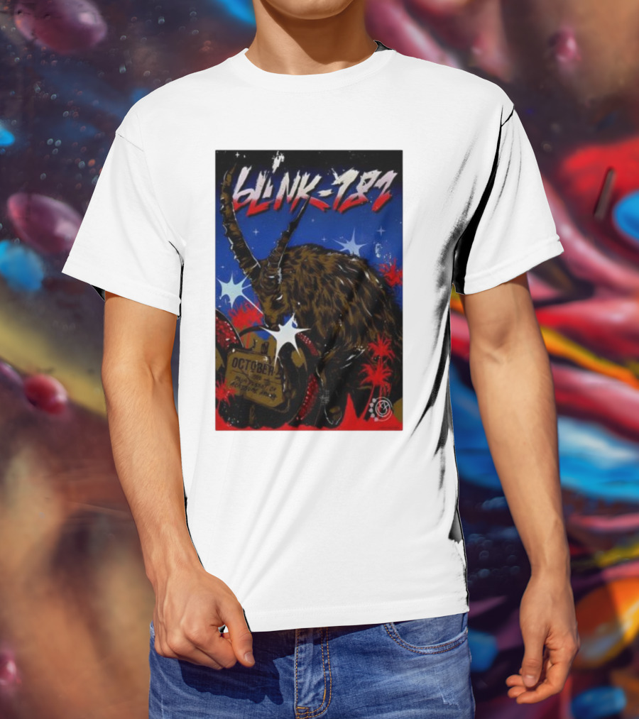 Blink 182 October 5 2025 Palm Desert Goat Starry Night T-Shirt