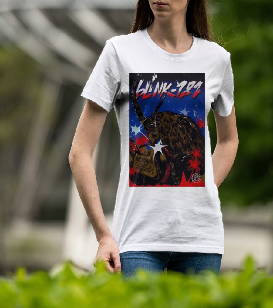 Blink 182 October 5 2025 Palm Desert Goat Starry Night T-Shirt