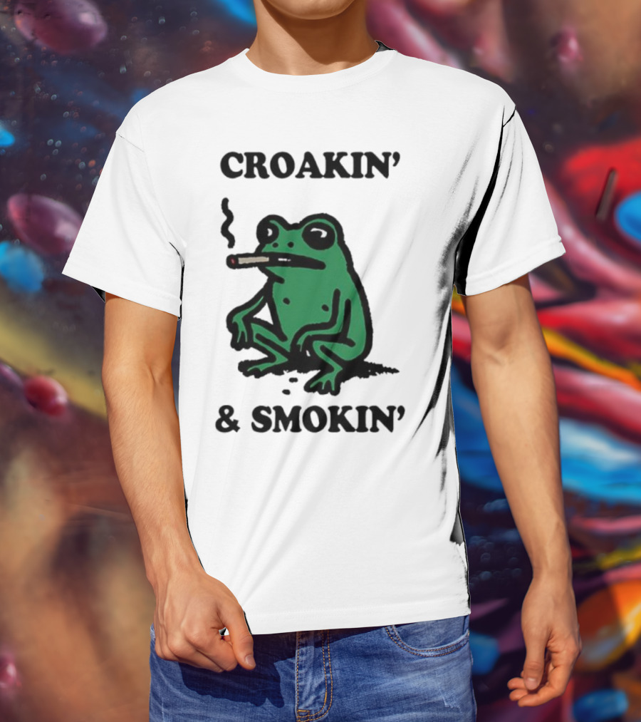 Croakin' And Smokin' Frog With Cigarette T-Shirt