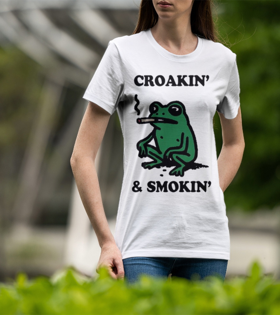 Croakin' And Smokin' Frog With Cigarette T-Shirt