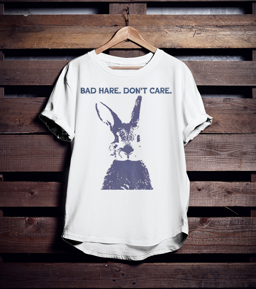 Funny Easter Bad Hare Don’t Care Vintage Rabbit Silhouette T-Shirt