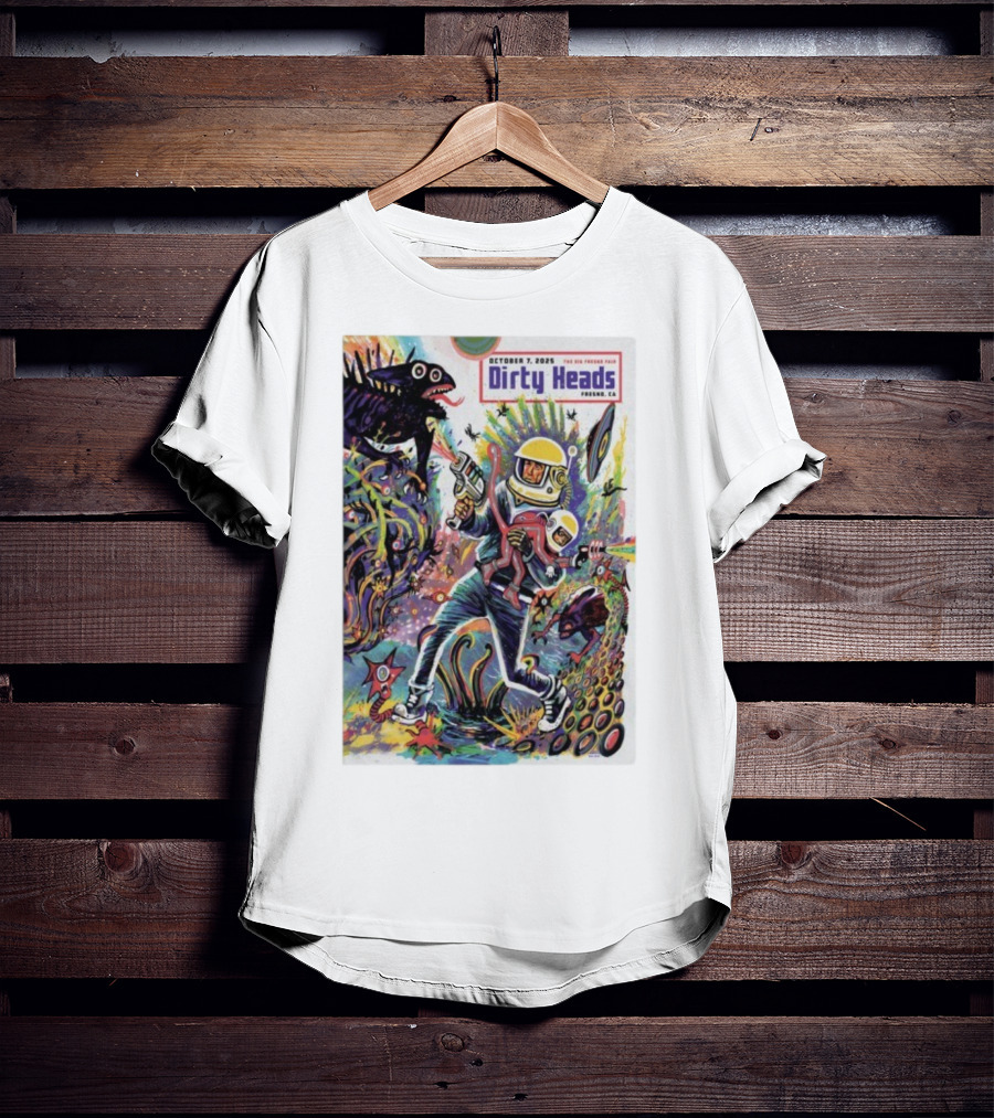 Dirty Heads October 7 2025 The Big Fresno Fair CA Retro Sci-Fi Adventure Alien Theme T-Shirt