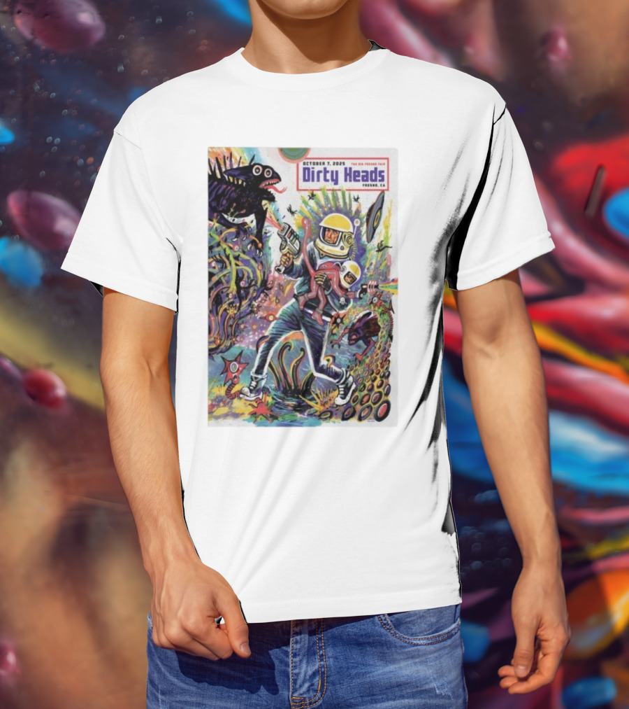 Dirty Heads October 7 2025 The Big Fresno Fair CA Retro Sci-Fi Adventure Alien Theme T-Shirt