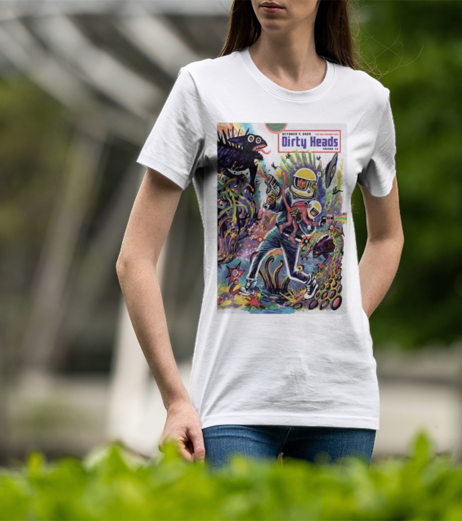Dirty Heads October 7 2025 The Big Fresno Fair CA Retro Sci-Fi Adventure Alien Theme T-Shirt