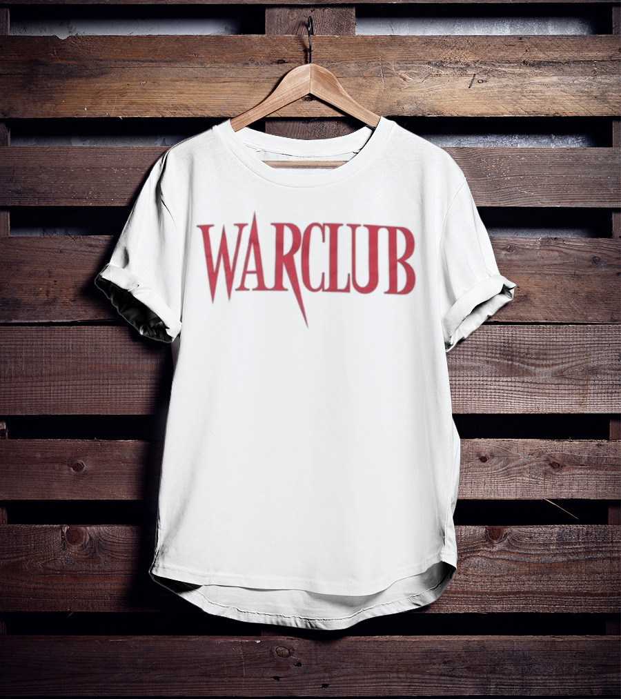 Half Face Blades Warclub Red Text T-Shirt