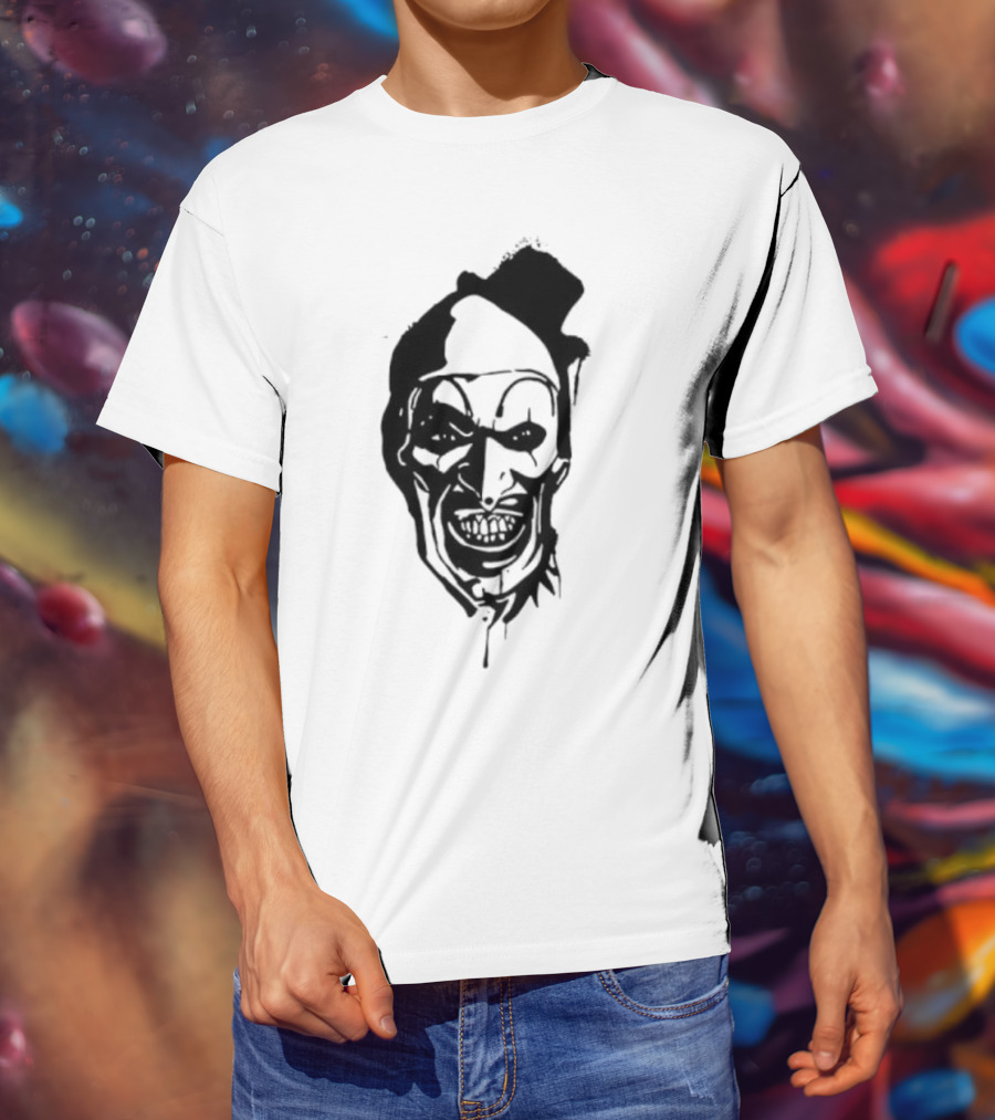 Art The Clown Terrifier Horror Character Face Illustration T-Shirt