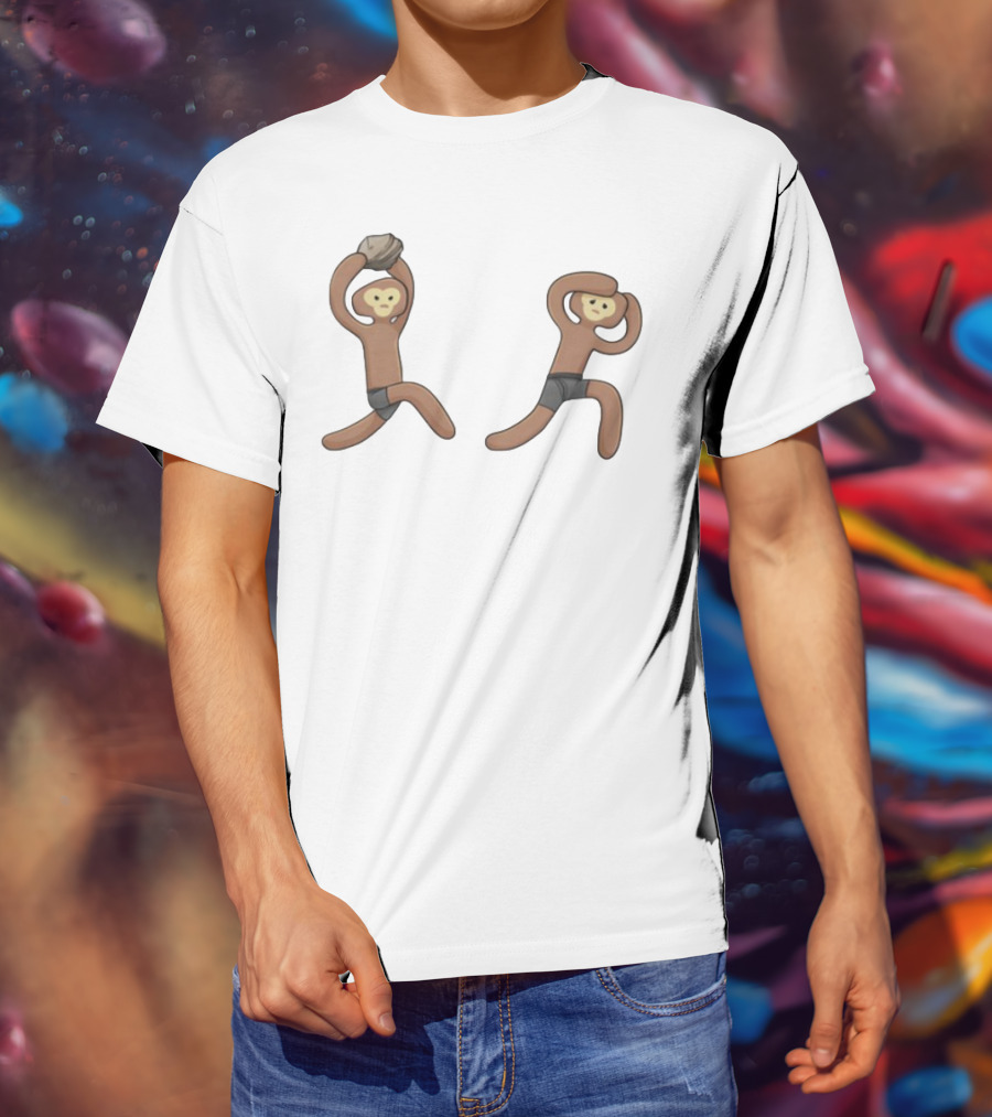 Monke's First Kill Vintage Caveman Meme Humor T-Shirt