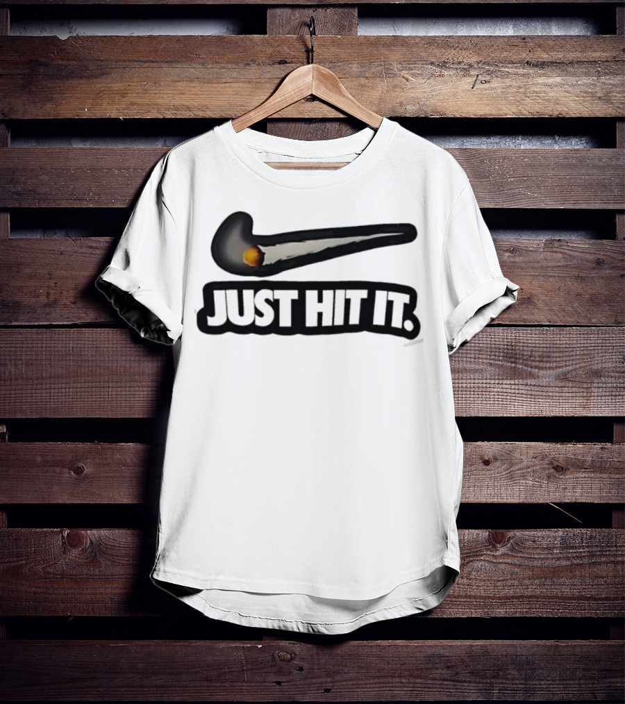 Silhouette Cameo Nike Swoosh Parody Just Hit It Design T-Shirt