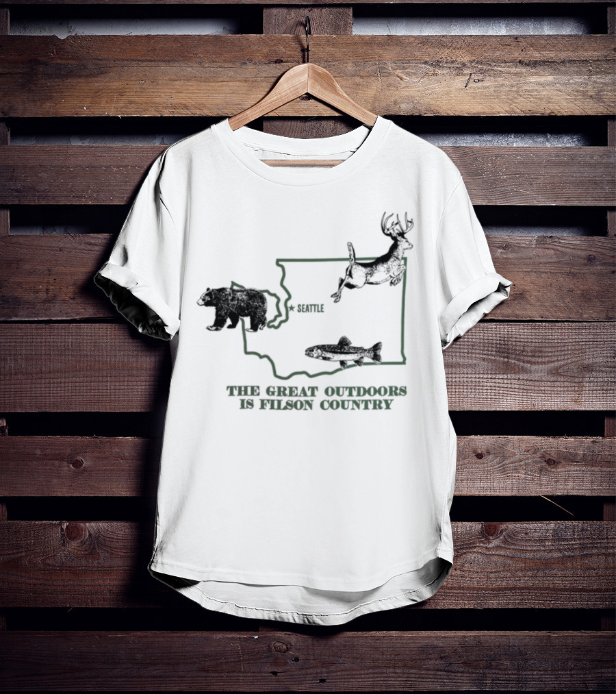 Explore Washington State Wildlife The Great Outdoors Is Filson Country T-Shirt