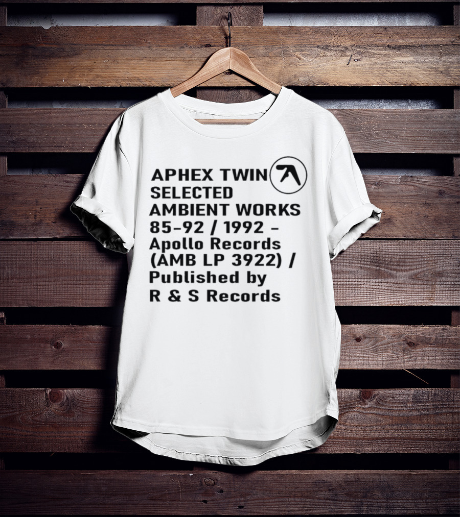 Aphex Twin Selected Ambient Works 85-92 Avalon R&S Records T-Shirt
