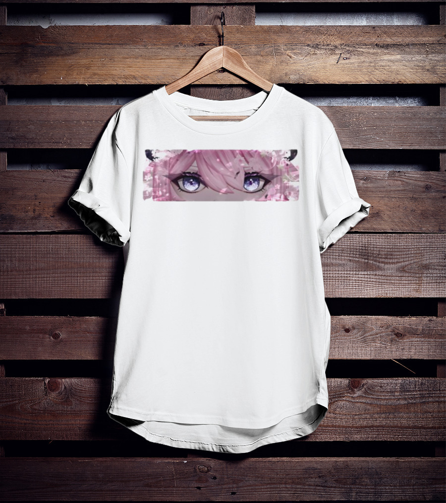 Bluefi Rose Eyes Pink Hair Floral Horns Anime Aesthetic T-Shirt