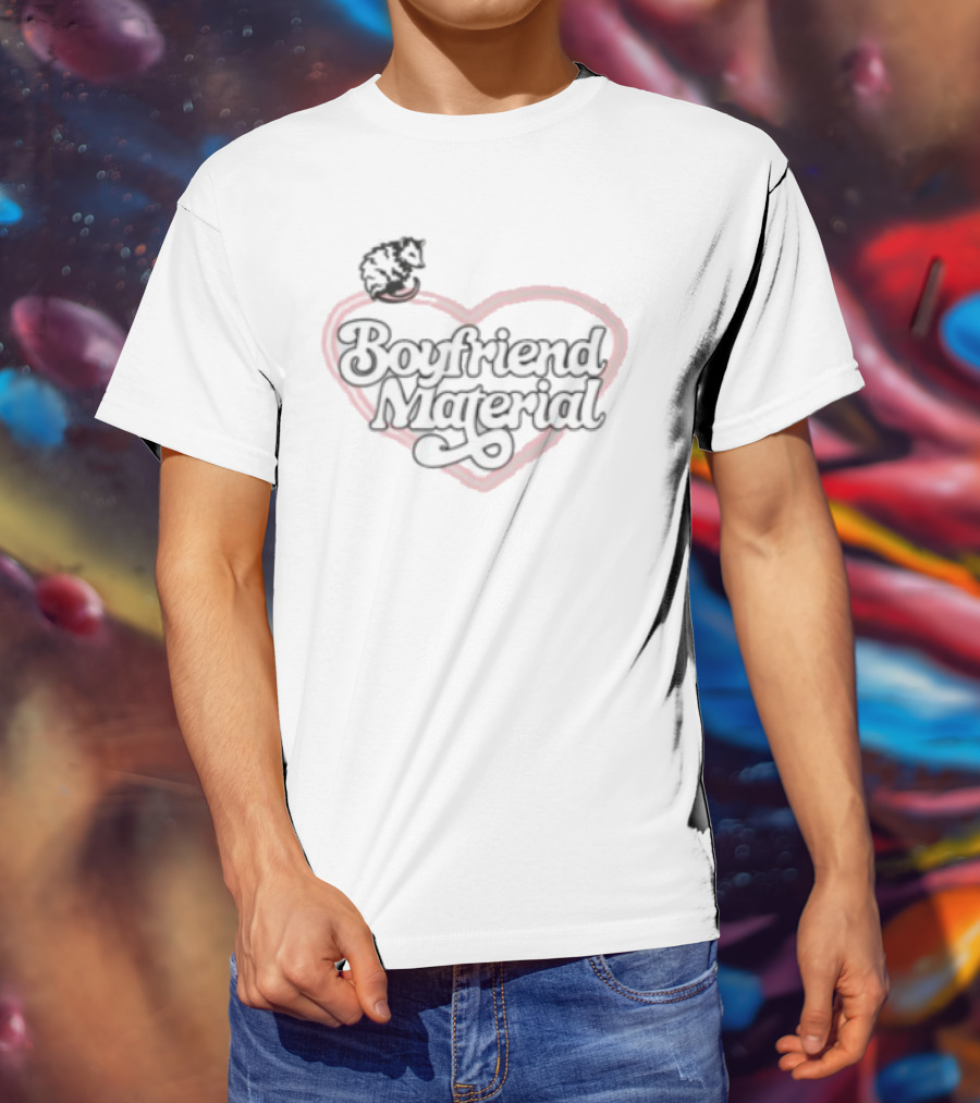 Boyfriend Material Harry Jowsey Naughty Possum Heart Design T-Shirt