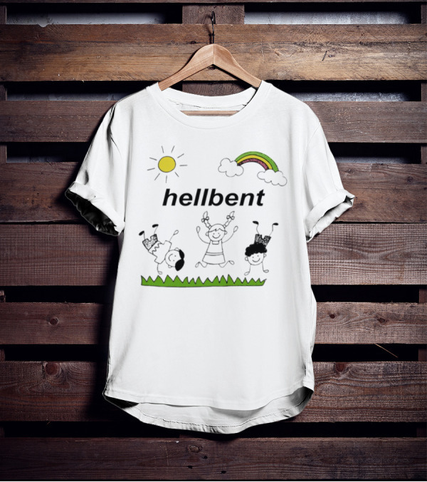 Hellbent Young Rebels Sun Rainbow Grass Playful Art T-Shirt
