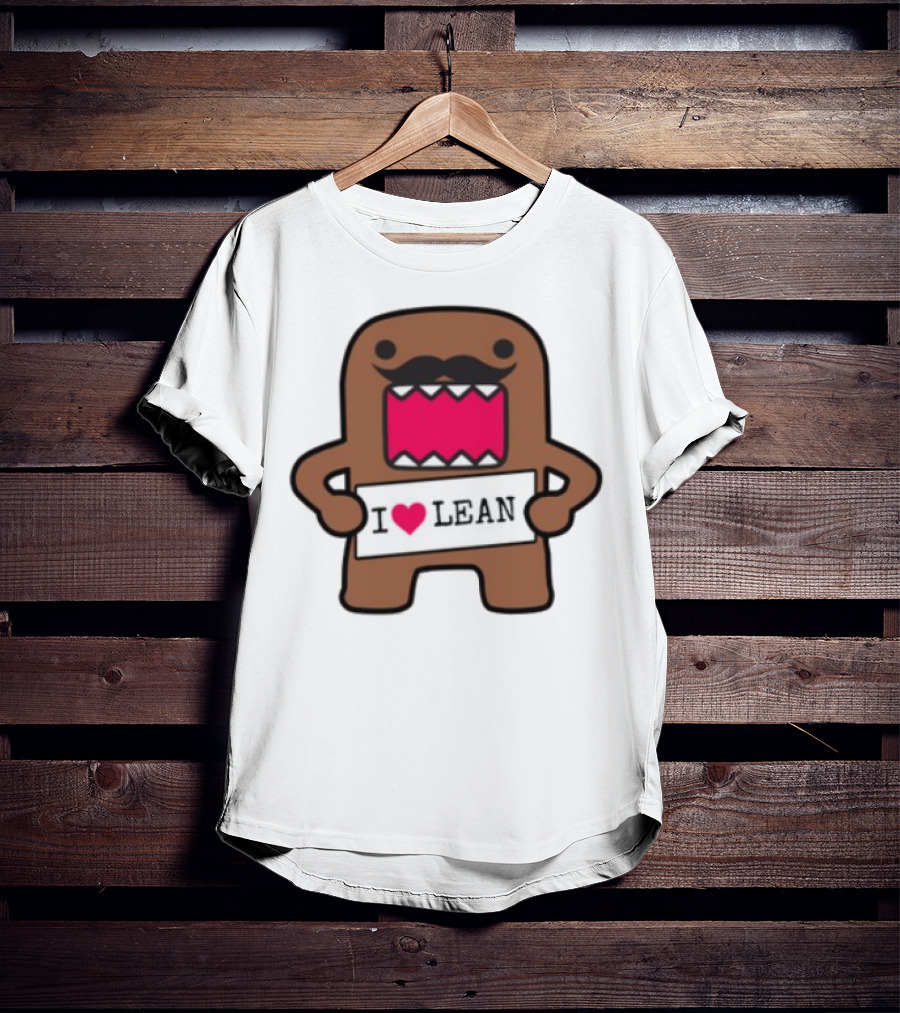 I Love Lean Domo Moustache Character T-Shirt