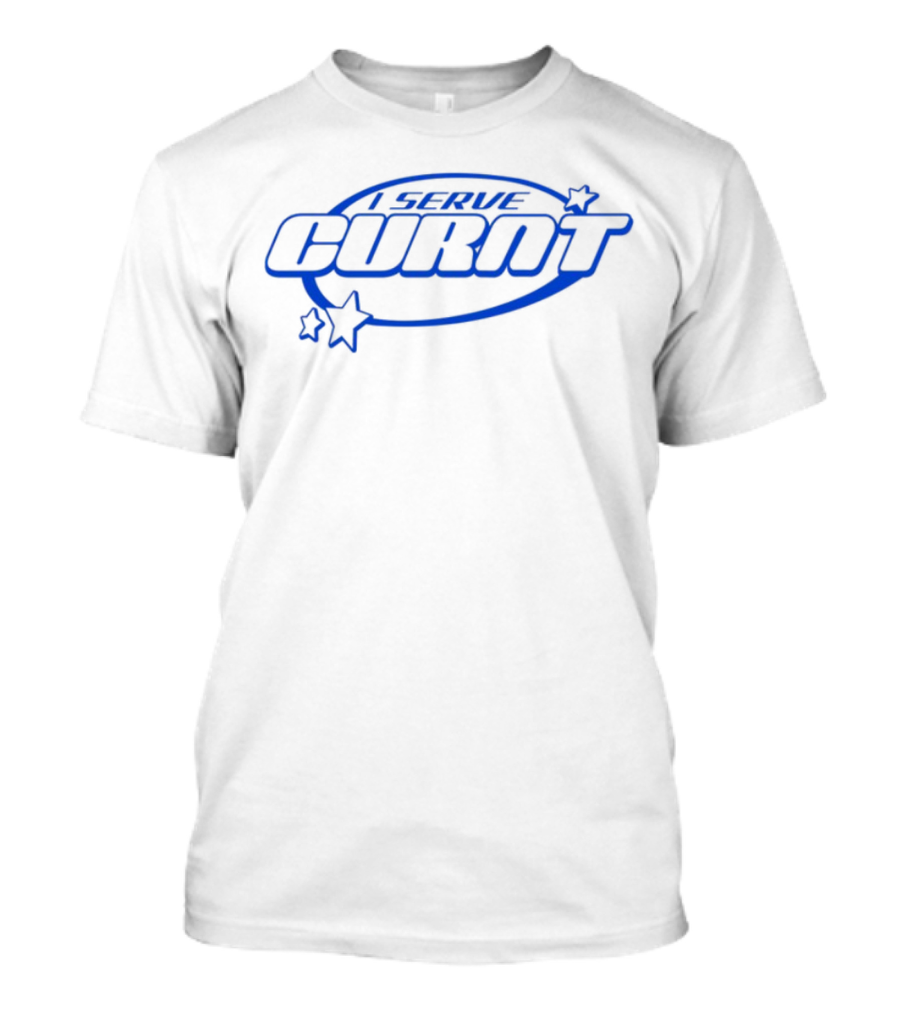 Serve Curnt Starry Bold Blue Letters T-Shirt