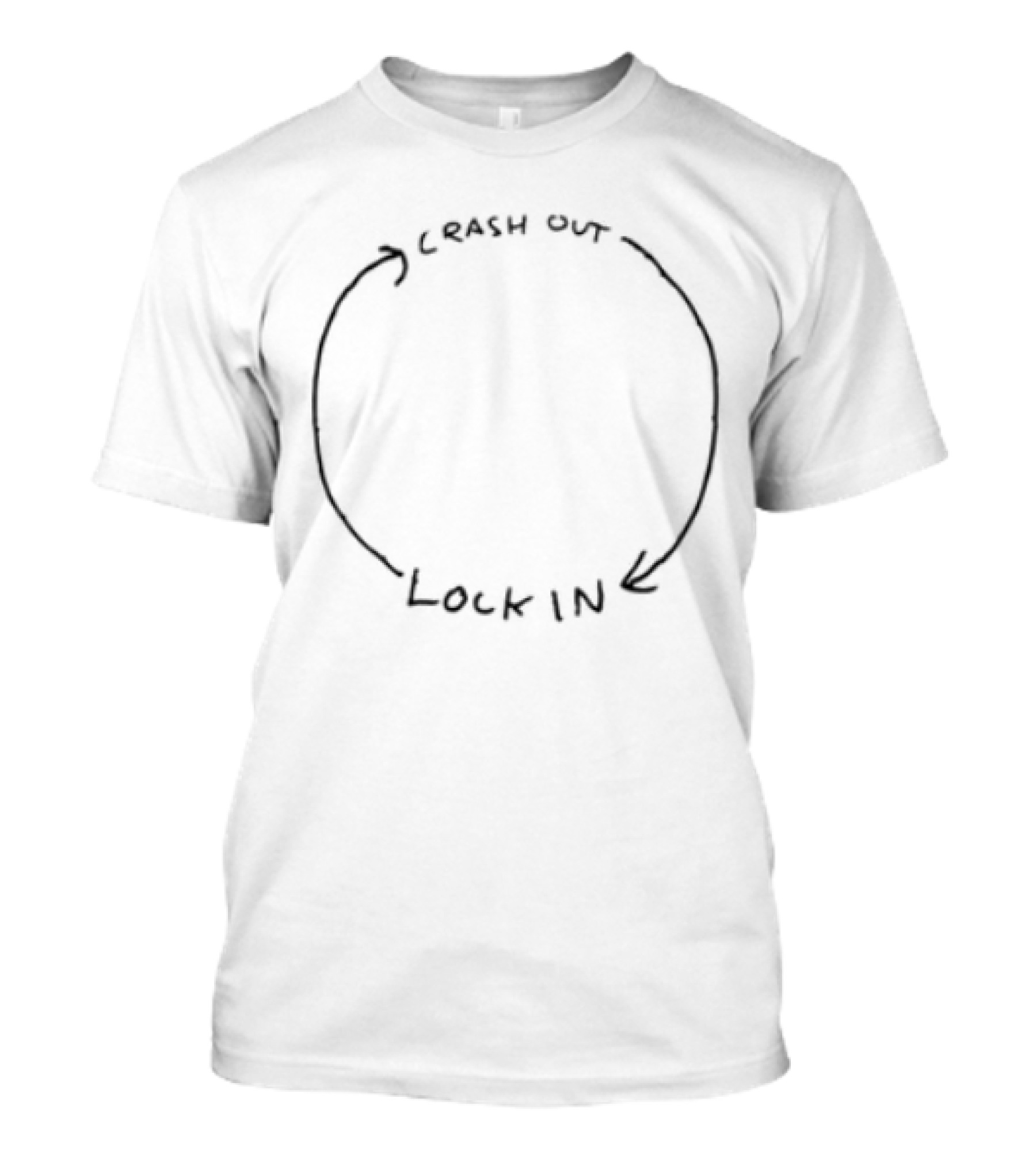 Lock In Crash Out Circular Text Graphic T-Shirt