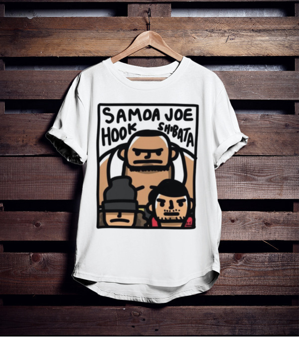Samoa Joe Hook Shibata Cartoon Characters T-Shirt