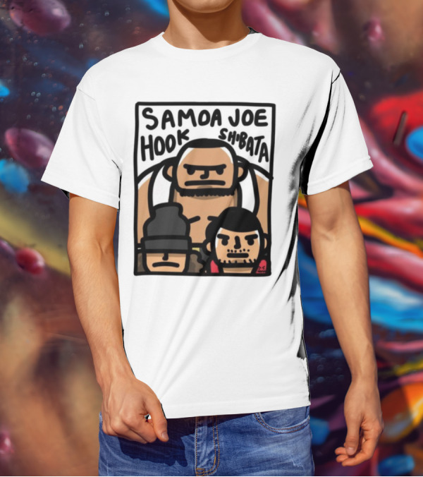 Samoa Joe Hook Shibata Cartoon Characters T-Shirt