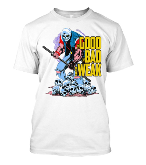 The Good The Bad And The Weak Skeleton Warrior Skull Pile T-Shirt