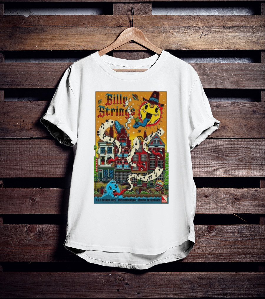 Billy Strings TivoliVredenburg Utrecht Netherlands October 7-8 2025 Music Festival Psychedelic Cityscape Design T-Shirt