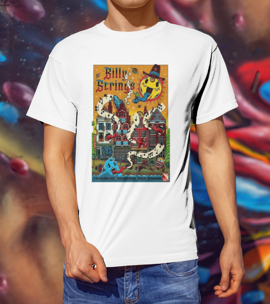 Billy Strings TivoliVredenburg Utrecht Netherlands October 7-8 2025 Music Festival Psychedelic Cityscape Design T-Shirt
