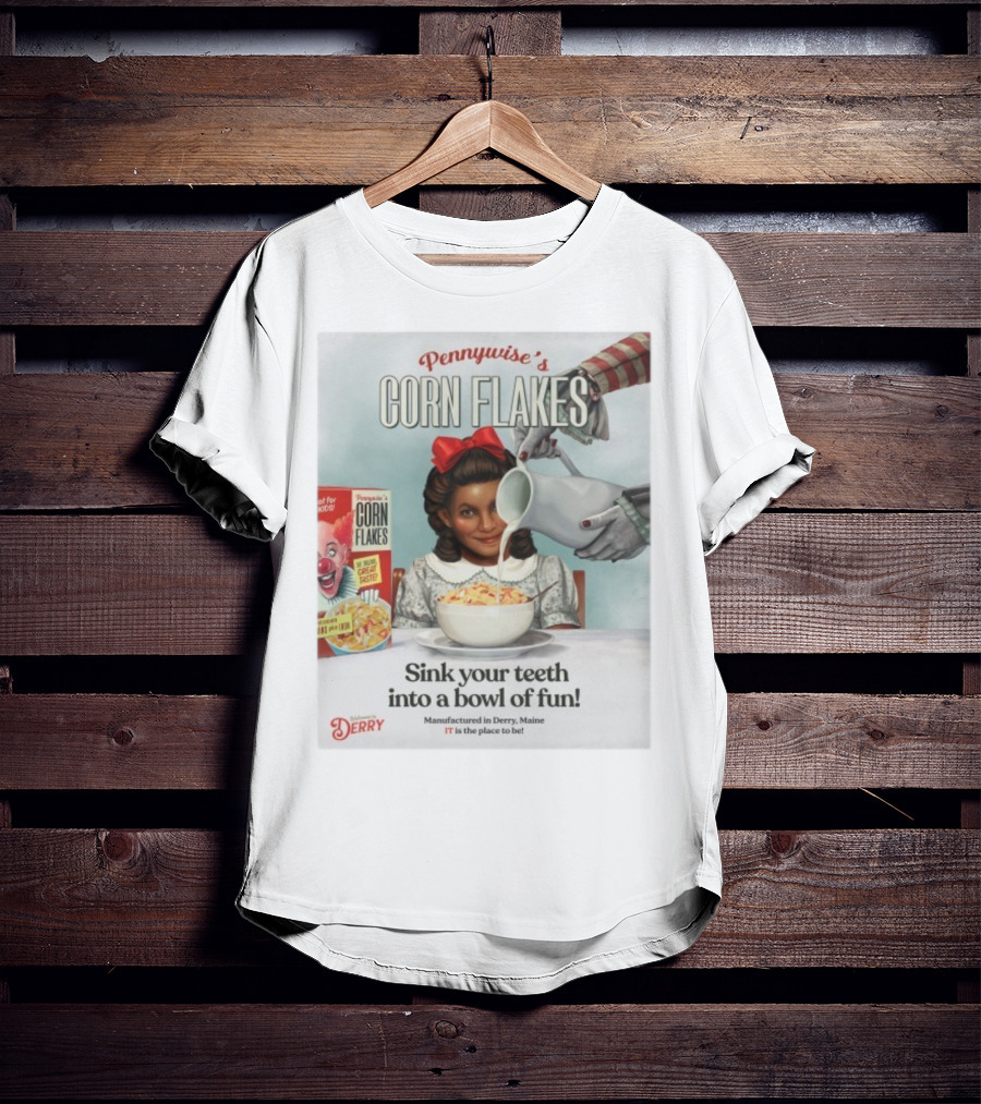 Pennywise’s Corn Flakes Sink Your Teeth Into A Bowl Of Fun IT Welcome To Derry October 26 2025 T-Shirt