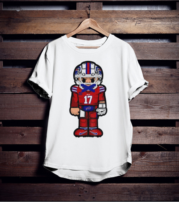 Buffalo Bills Josh Allen Cartoon NFL Football 2025 Number 17 T-Shirt