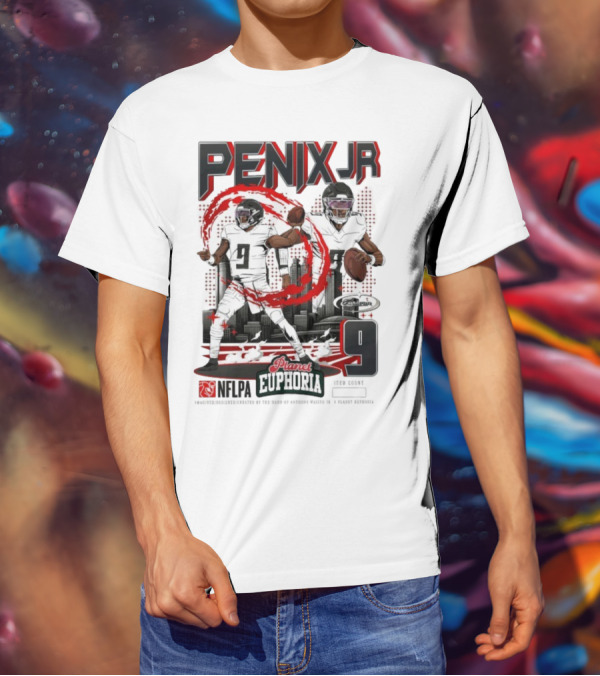 Penix Jr. NFLPA Planet Euphoria Number 9 Football Theme T-Shirt