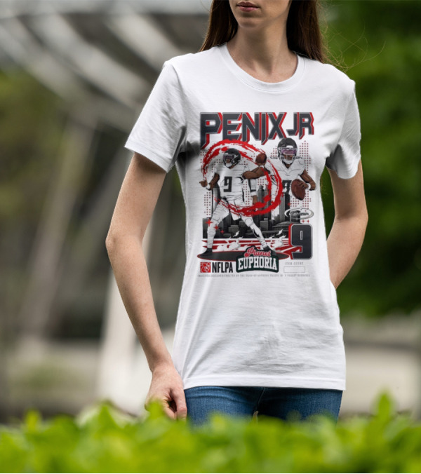 Penix Jr. NFLPA Planet Euphoria Number 9 Football Theme T-Shirt