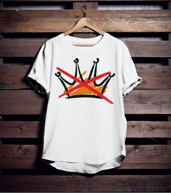 No Kings Symbol Strike Through Monarchy Protest T-Shirt