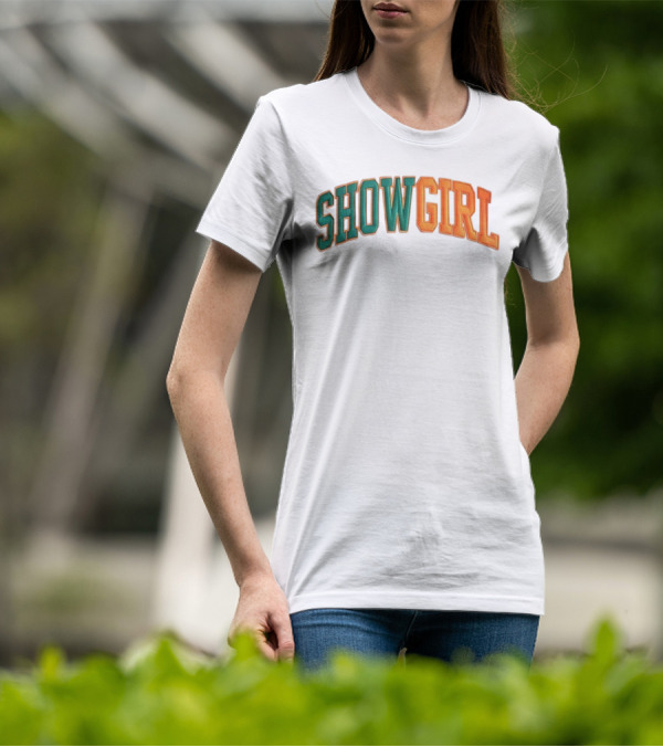 Orange Gradient Show Girl Retro Bold Text T-Shirt