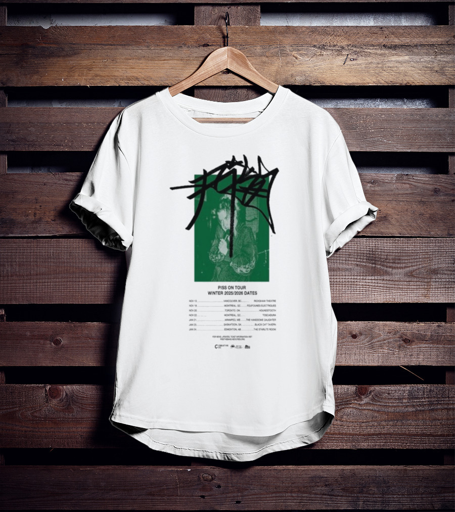 PISS Winter Tour 2025 2026 Dates Featuring Zoviet Sex 徐锐 Stroyka 7 Days Of Sorrow Gnar Dog Smplsmksי T-Shirt