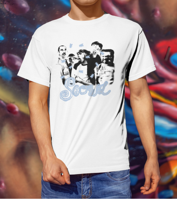 Scowl Punk Band Members Silhouettes With Stars T-Shirt