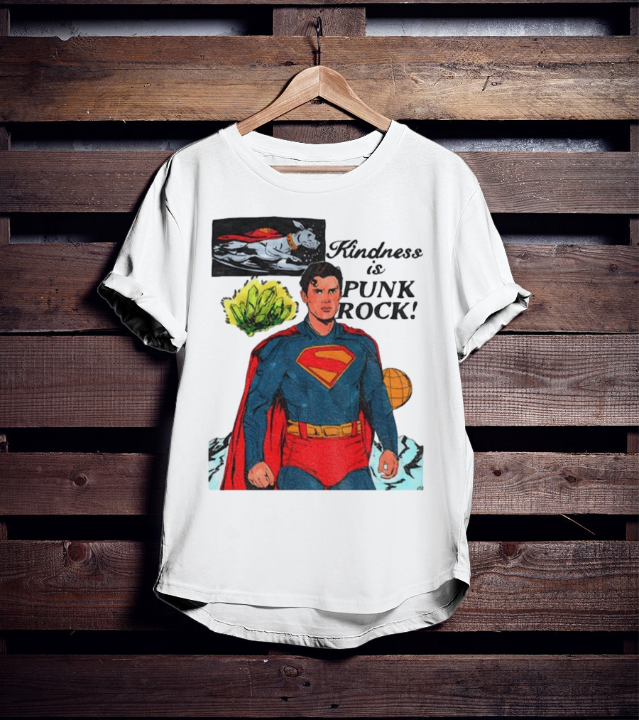 Superman DC Kindness Is Punk Rock Krypton Dog Caped Hero T-Shirt