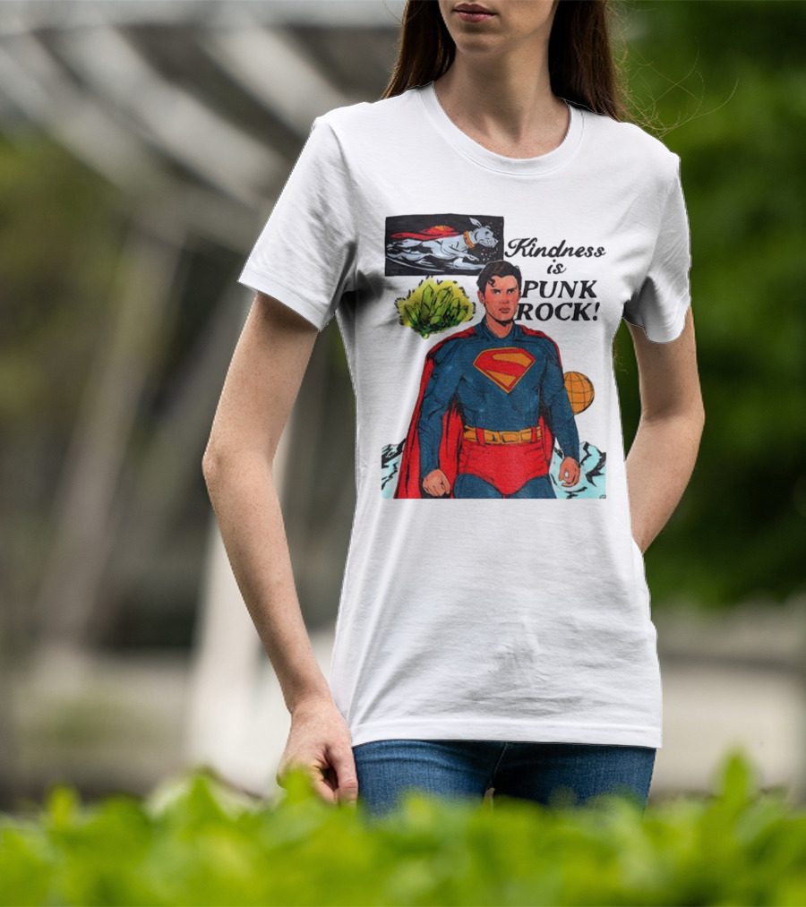 Superman DC Kindness Is Punk Rock Krypton Dog Caped Hero T-Shirt