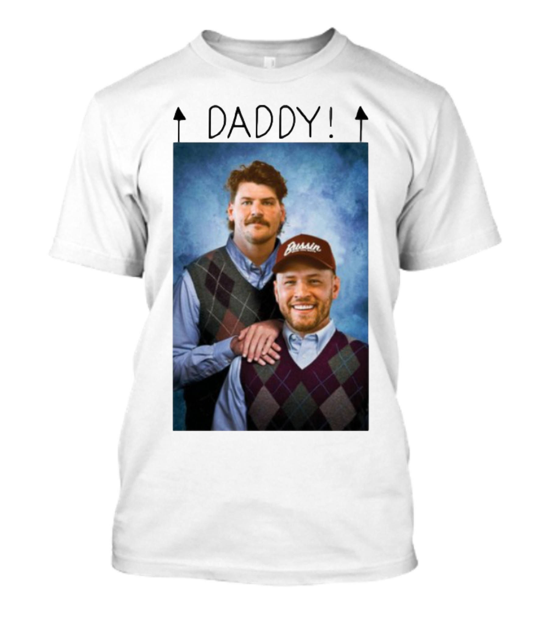 "Bussin With The Boys Daddy Vertical Argyle Sweater Duo" T-Shirt